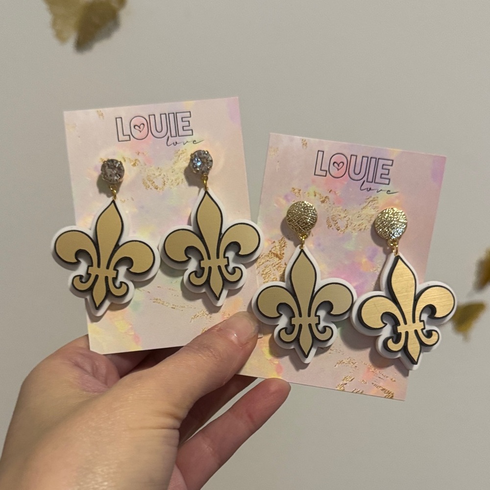 Saints New Orleans Gold Fleur-de-Lis Earrings